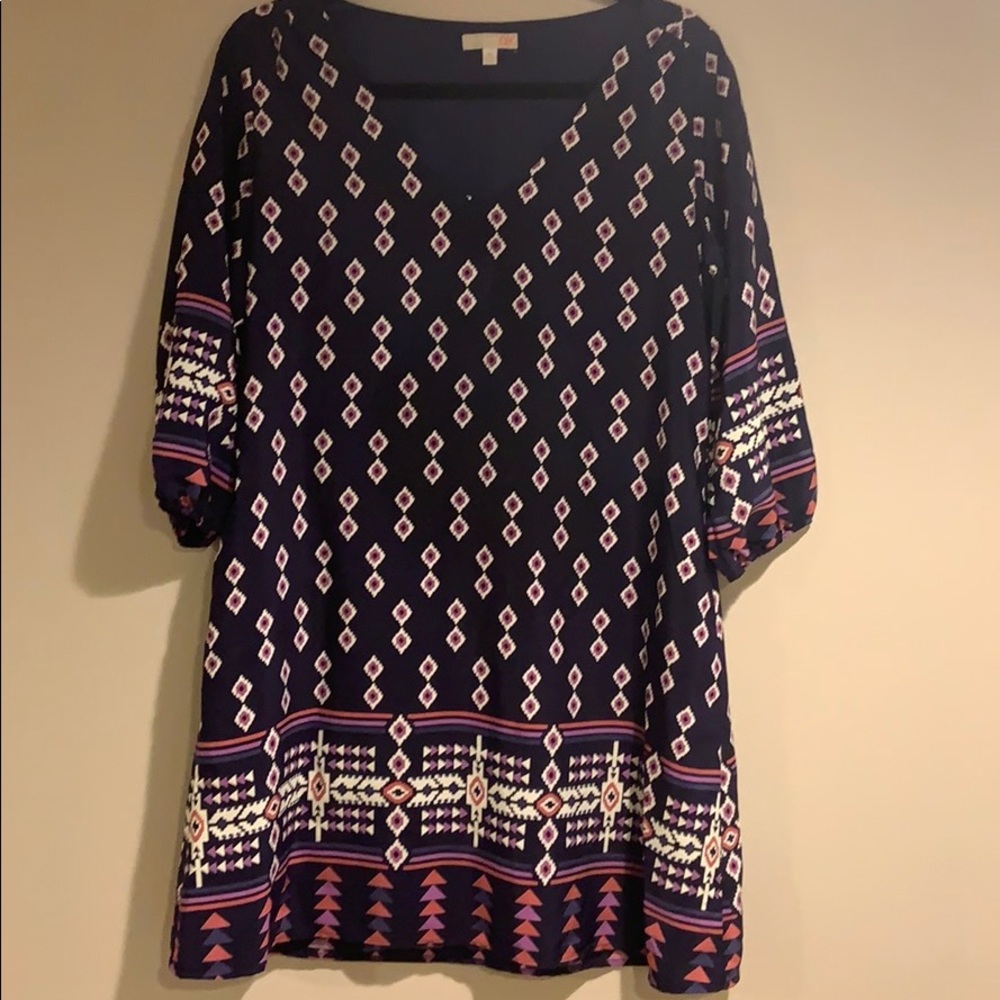 Navy Patterned Dress